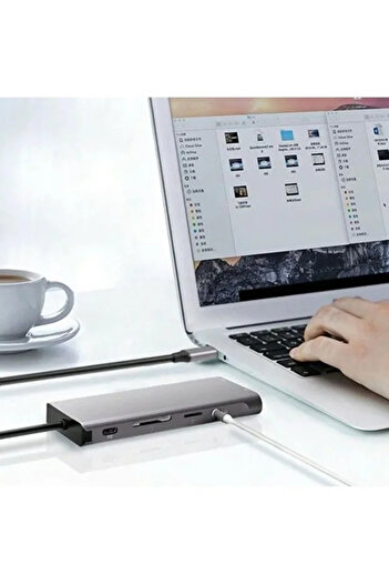Daytona Fc09 Type-c To Hdmı Rj45 Type-c Sd Kart Usb 3.0 X 2 Vga Macbook Uyumlu 8 In 1 Çevirici Adaptör