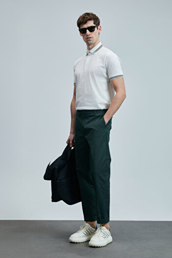 Lufian Samuel Smart Men's Chino Trousers Slim Fit Green