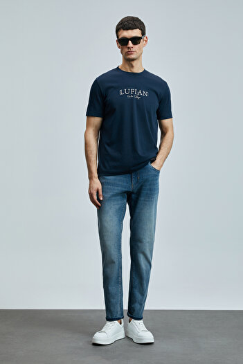 Lufian Bruno Smart Jean Men's Trousers Slim Fit Blue