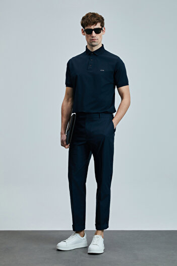 Lufian Luna Smart Men's Polo T-Shirt Navy Blue