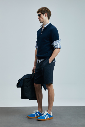 Lufian Ross Sports Ανδρικό σορτς Chino Slim Fit Navy Blue
