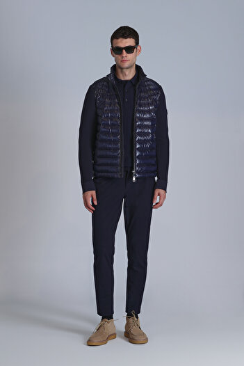 Lufian Glenn Goose Feather Men's Coat Navy Blue