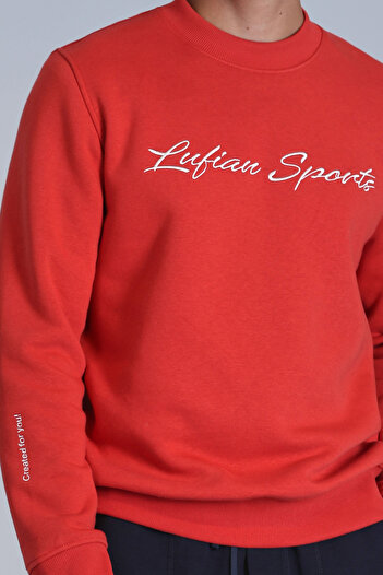 Lufian Loved Erkek Sweatshirt Açık Kırmızı