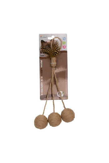Eastland Drawstring Feather Rattle Ball Cat Toy 6 Drstr
