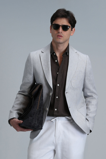 Lufian Ανδρικό σακάκι Tom Sports Slim Fit Grey