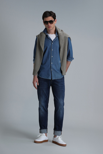 Lufian Anatol Smart Jean Erkek Pantolon Regular Fit Mavi