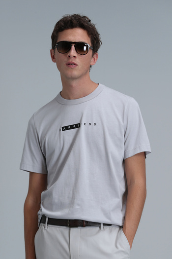 Lufian Modern Graphic Kane T-Shirt - Stone Color