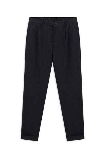Kiğılı Patterned Cotton Linen Pleated Classic Fabric Trousers
