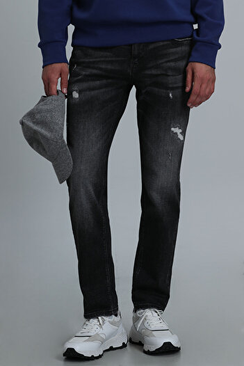 Lufian Ανδρικό παντελόνι Alex Smart Jean Slim Fit Μαύρο