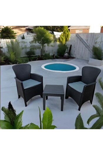Family Ship Outdoor Garden Set with 2 Chairs and Side Table