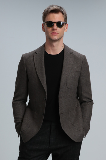 Lufian Gabrıel Sports Ανδρικό σακάκι σακάκι Slim Fit καφέ