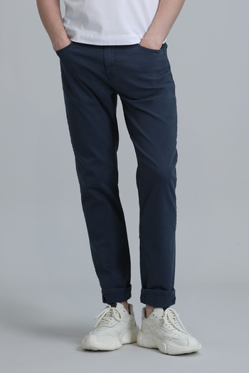 Lufian Helt Sport 5 Pocket Men's Trousers Slim Fit Navy Blue