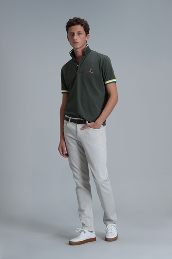 Lufian Helt Sport 5 Pocket Ανδρικό Παντελόνι Slim Fit Ecru