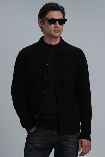 Lufian Solid Men's Cardigan Black