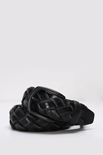 Lufian Men's Black Leather Belt - Luis