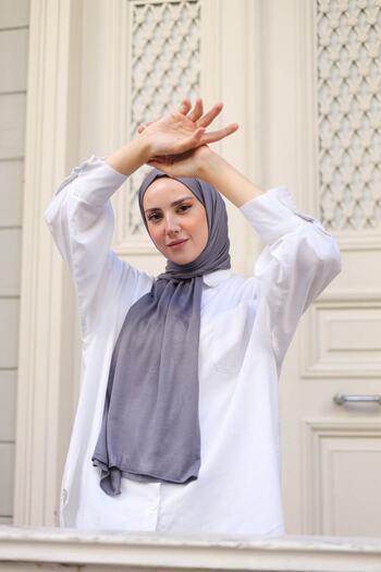 shalby Hijab Combed Cotton Shawl Smoked