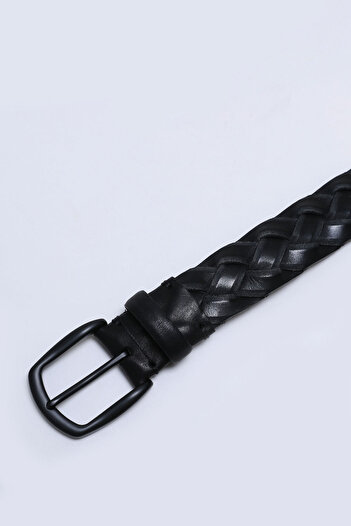 Lufian Men's Black Leather Belt - Luis