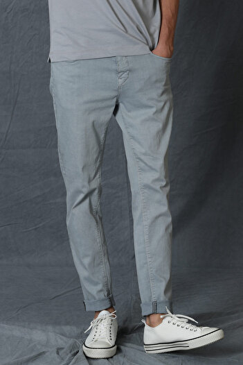 Lufian Helt Sport 5 Pocket Men's Trousers Slim Fit Light Gray