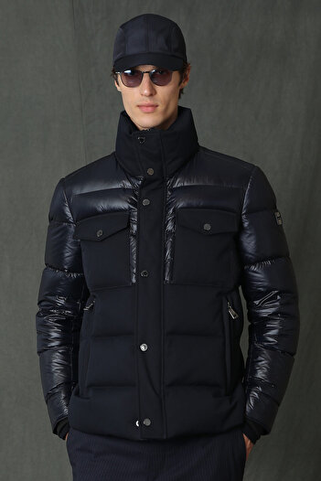 Lufian Genius Goose Feather Men's Coat Navy Blue