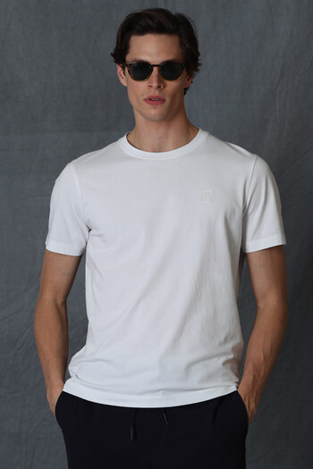 Lufian Λευκό T-shirt Pablo Modern Graphic