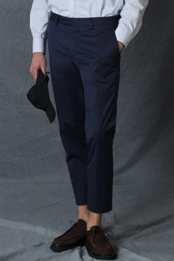 Lufian Ανδρικό παντελόνι Chino Alvi Smart Slim Fit Navy Blue