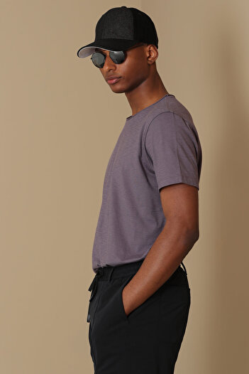 Lufian Ανδρικό μπλουζάκι Junya Basic Plum