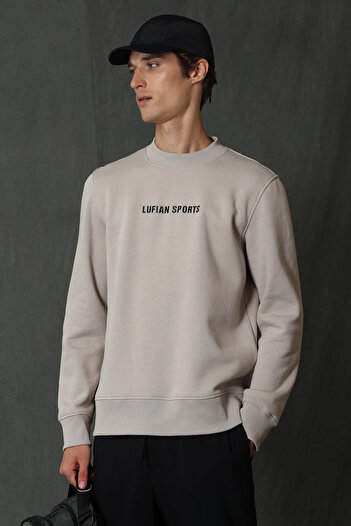 Lufian Star Erkek Sweatshirt Açık Bej
