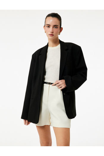 Koton High Waist Belt Detailed Mini Shorts with Pockets
