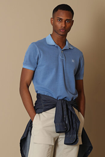 Lufian Ανδρικό μπλουζάκι Vernon Sports Polo Neck Indigo