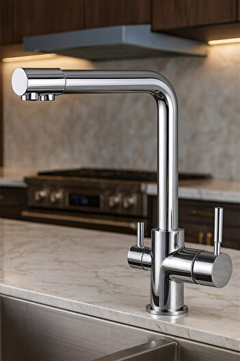 KUSTAR 3 Way Faucet Kitchen Sink Mixer with Purification Outlet