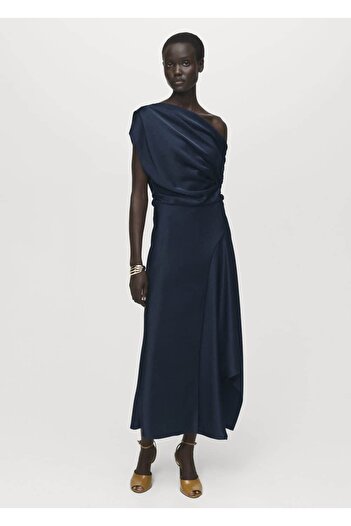 MANGO Woman Asymmetrical Satin Dress