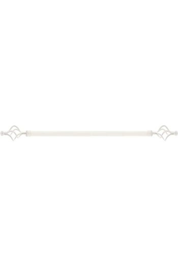 AWF AL WADI FURNITURE Roman Extendable Curtain Rod, Metal Single Rod Window Treatment Rod Drapery Rod WHITE, 200 – 400 cm
