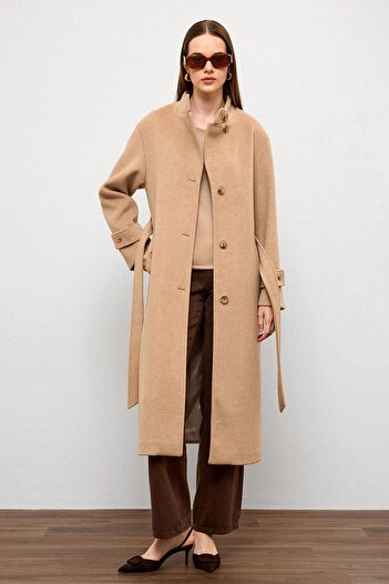 Olcay Stand Collar Oversize Long Coat A.Kamel 3124