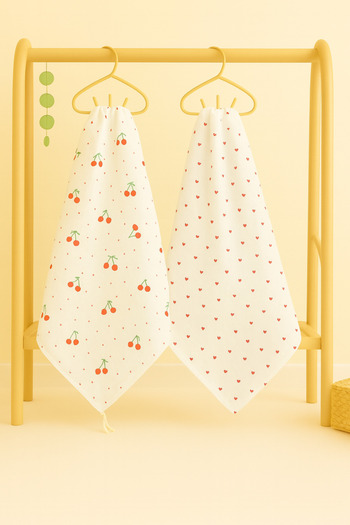 enes baby Pack of 2 100% Cotton Multi-Purpose Double-Layer Baby Muslin Blankets 80*100cm