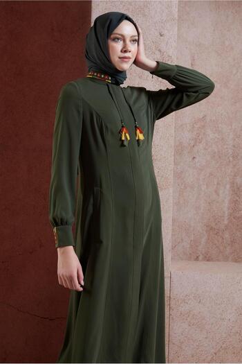 Alvina Embroidery Detailed Collar and Cuffed Shadow 1451