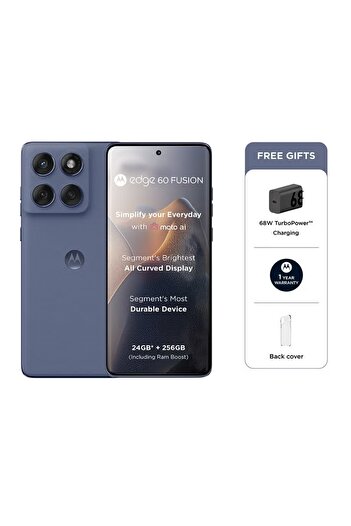 Motorola Edge 60 Fusion 5G Dual SIM Pantone Slipstream Grey 12GB RAM 256GB With free 68w moto Charger
