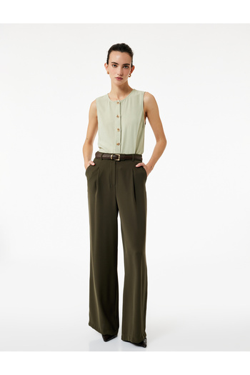 Koton Sleeveless Buttoned Crew Neck Vest