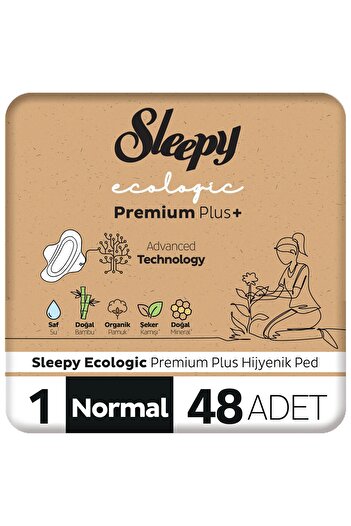 Sleepy Ecologic Premium Plus Hijyenik Ped Normal 48 Adet Ped