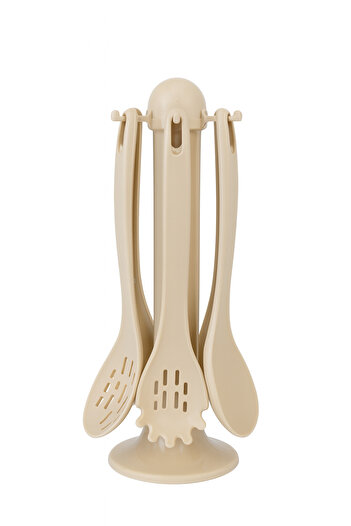 Vienev Plastic Stand Serving and Cooking Set Beige |   Kitchen Utensil Set