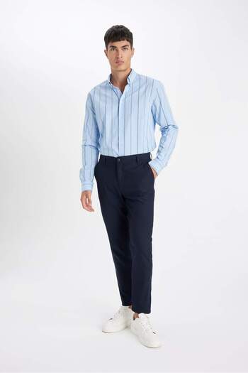 DeFacto Twill Chino Pantolon Slim Fit Dar Paça Basic Düz Cepli B2091AX23AU