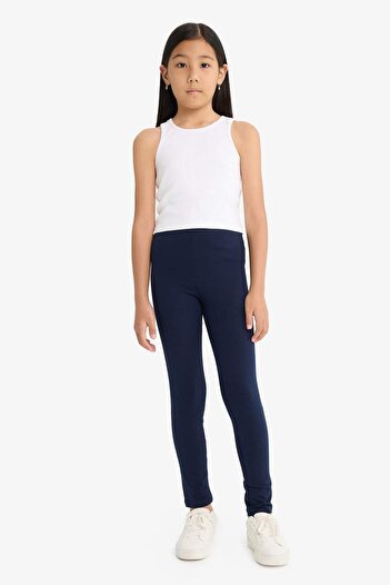 DeFacto Navy Blue Girl's Long School Leggings - A6907a823au