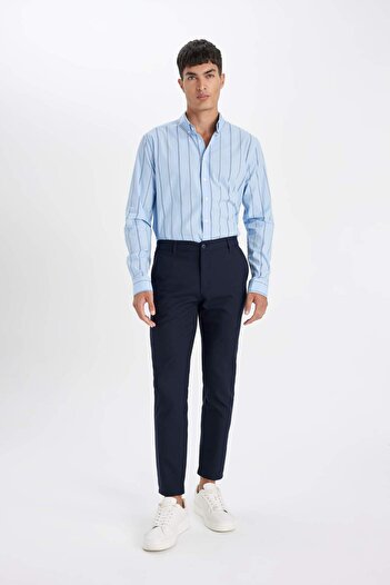 DeFacto Twill Chino Pantolon Slim Fit Dar Paça Basic Düz Cepli B2091AX23AU