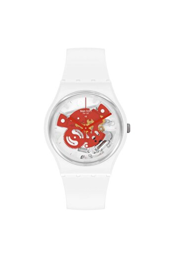 Swatch So31W104 Time to Red Small Wristwatch
