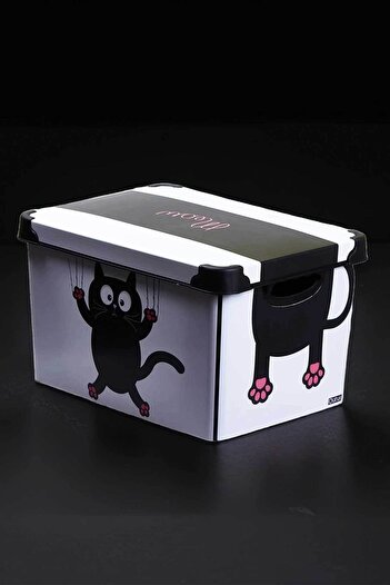 QUTU Style Box Meow Patterned 20 L Decorative Storage Box