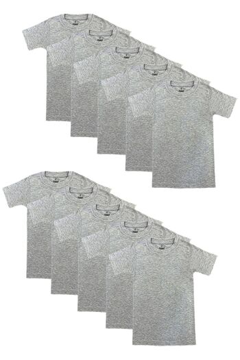 ÖZKAN underwear Boy's T-Shirt - 100% Cotton, Flexible and Comfortable Half Sleeve, Closed Neck Undershirt Özkan 0706 10 Pack