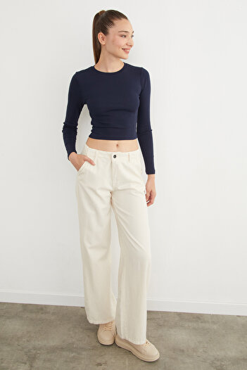 Fulla Moda Базовий велосипедний комір з довгими рукавами Crop Body