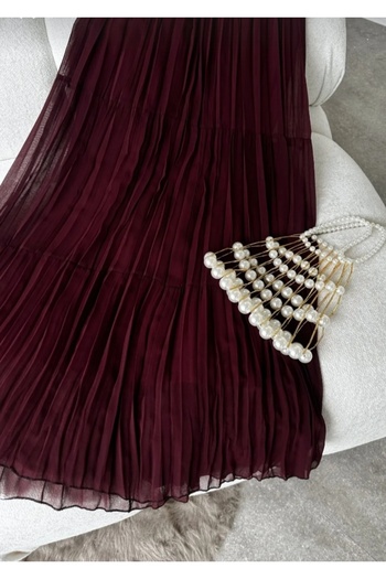 MissPul Women's Ruffled Long Lined Skirt