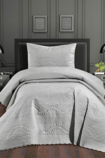 REYs HOME Quilted Single Bedspread Gray
