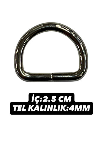 İsmet toka 10 Pcs - 2.5 cm Thick D Ring Decorative - Metal Accessory