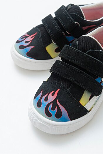 mnpc Erkek Çocuk Siyah Hakiki Deri Sneaker Ayakkabı